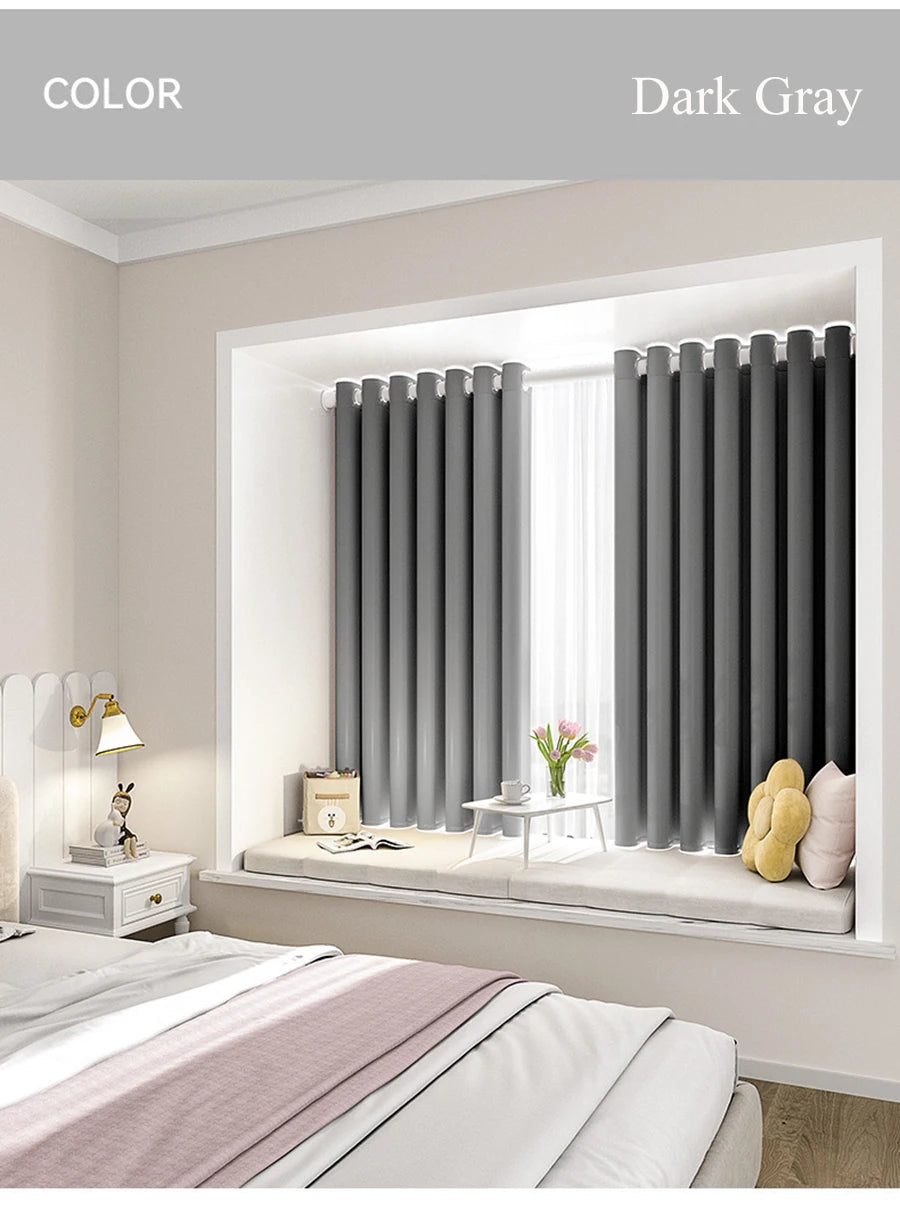 Cortinas para dormitorio con aislamiento acústico y reducción de ruido, modernas y sencillas, cortinas 100% opacas para sala de estar, estores para balcón
