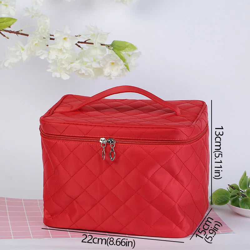 Cosmetic Box Female Quilted Professional Multifunctional Large Capacity Storage Travel Toiletry Waterproof Handbag Make Up Women