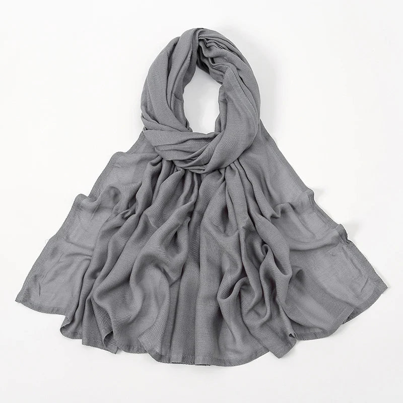 Hijabs musulmanes para mujer, pañuelos finos lisos, chales para mujer musulmana, pañuelo suave de viscosa y rayón, turbante islámico, diadema de 200x85cm