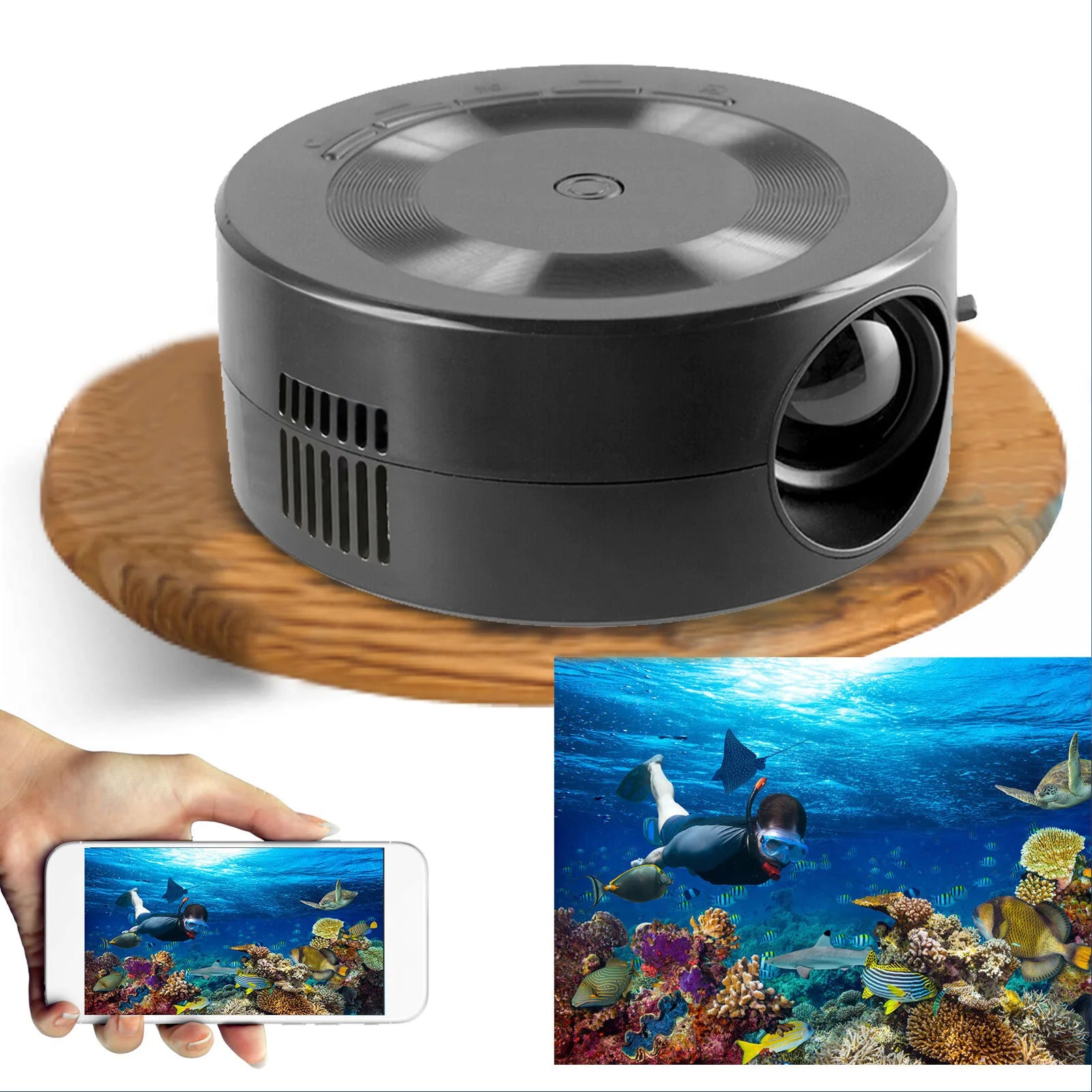 Projector Same Screen Function Small Home Projector Built in Speaker 1080p Eye  Portable for Android for Phone
