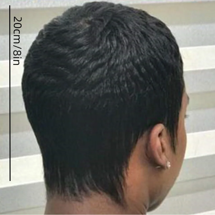 Short Hair Pixie synthetic Wigs Pixie Cut Short Black Wavy Wigs Layered Short  synthetic Wigs for Black Women Pixie Cut Wigs