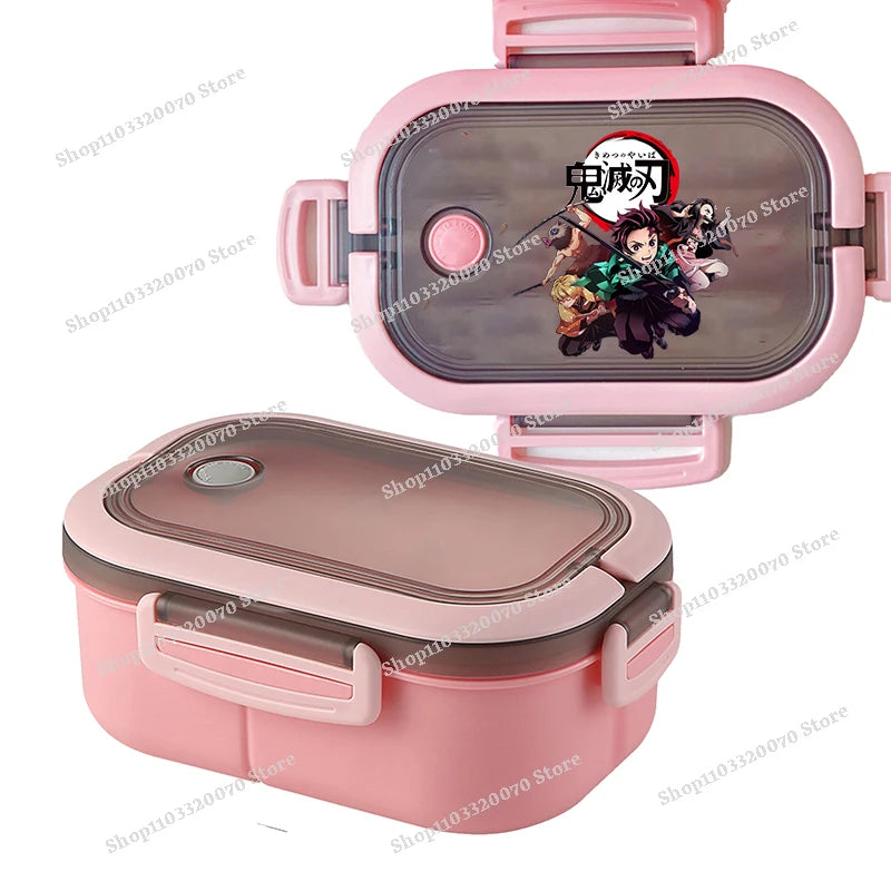 Demon Slayer Kimetsu No Yaiba Lunch Box Cartoon Anime Figures Dinner Pail Student Office Workers Large Capacity Sealed Bento Box