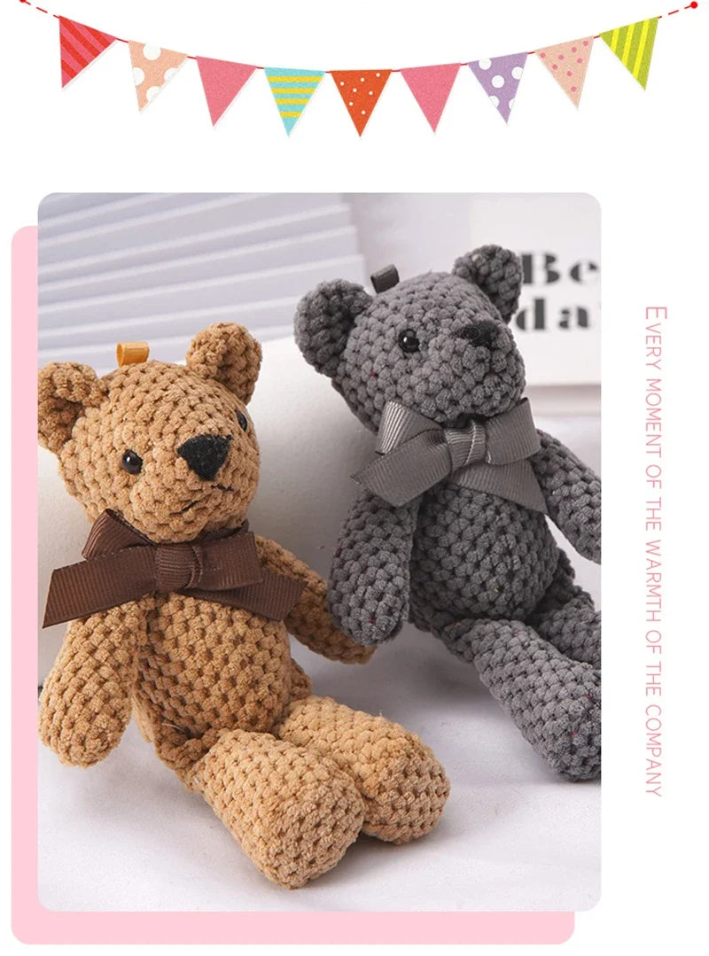 Kids Plush Animals Toys Cute Bear Stuffed Bags Key Pendant Dolls Gifts Birthday Wedding Party Decor Children Baby Bear Stuffed