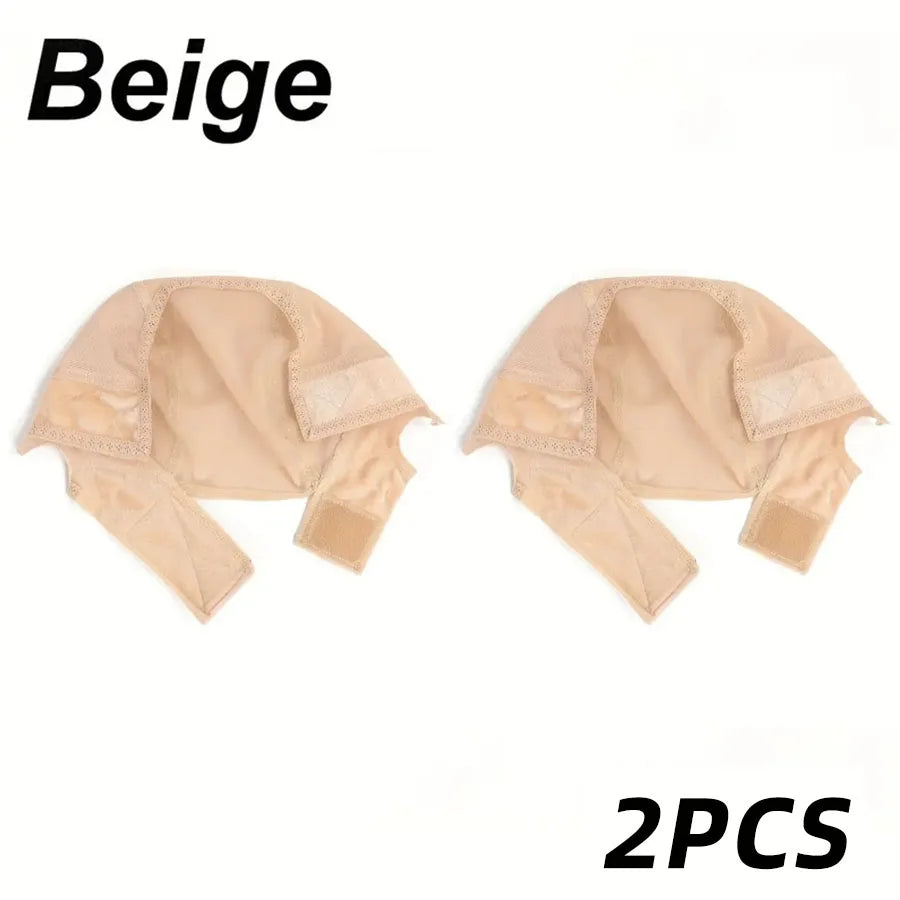 Gorro de peluca con diadema para mujer, gorro de peluca de encaje HD para hacer pelucas, gorros de peluca en forma de U con agarre de terciopelo ajustable para usar peluca, redecilla para el cabello color nude.