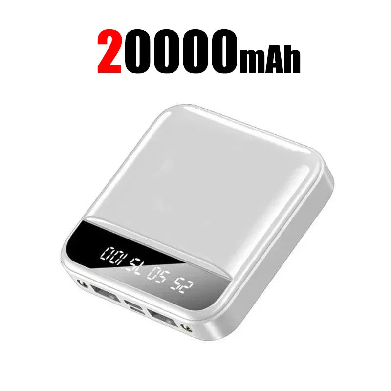 20000mah Large Capacity Mobile Power Bank Battery Display LED Lighting Mini Portable Outdoor Phone Universal Fast Charging