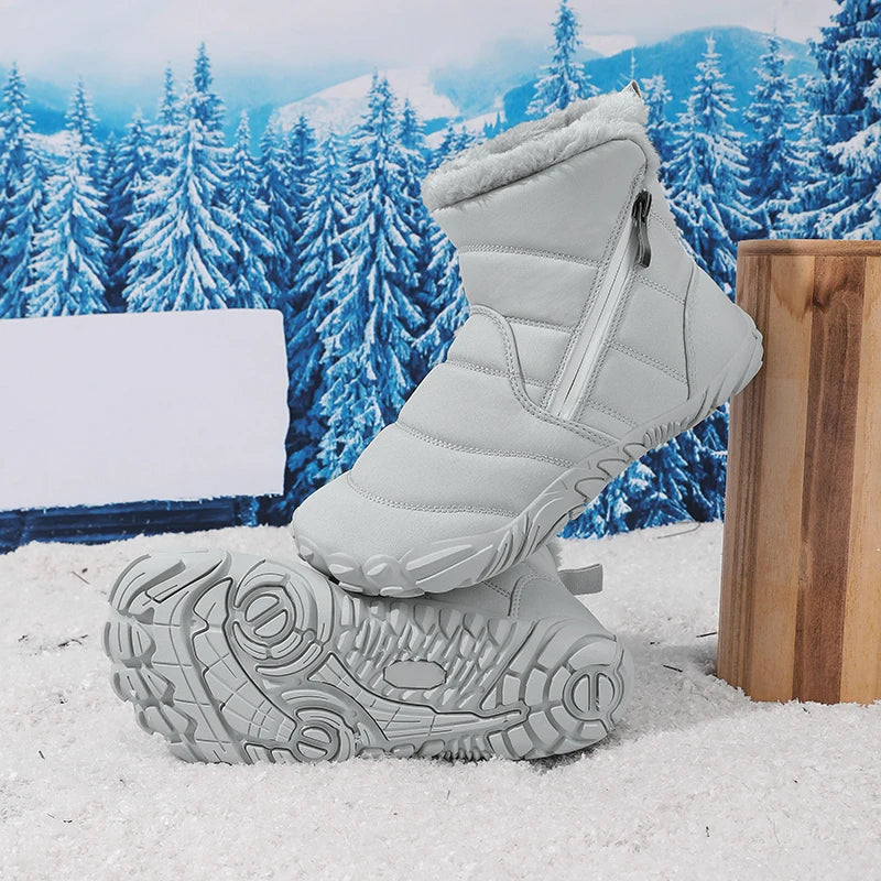 Winter Snow Boots Children's Shoes For Boys Girls Warm Plush Ankle Boots Outdoor Waterproof Anti Slip Kids Cotton Shoes Fashion