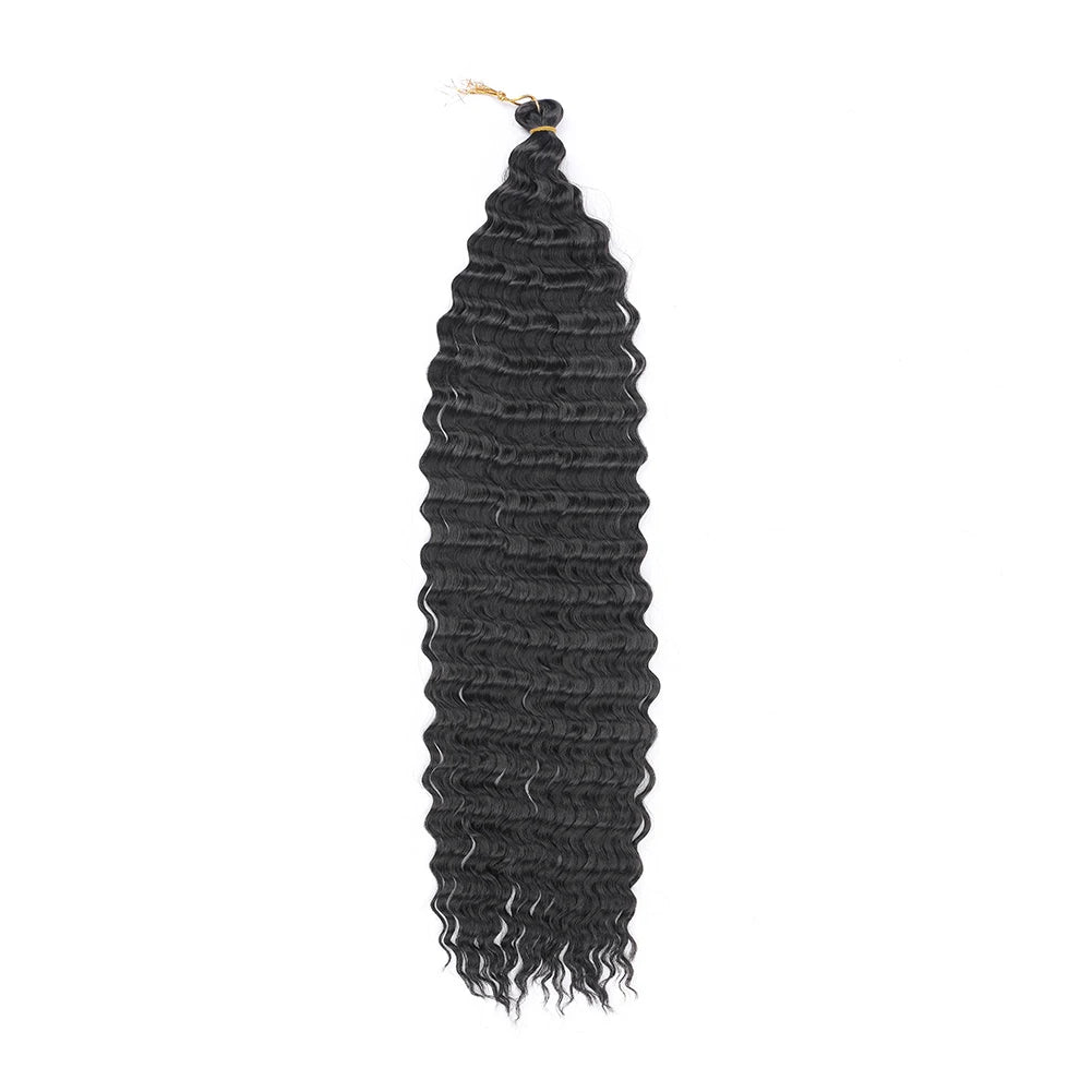 Ocean Wave Crochet Hair Long Deep Wave Curly 22 inch Braiding Hair Soft Synthetic Curly Crochet Hair For Women