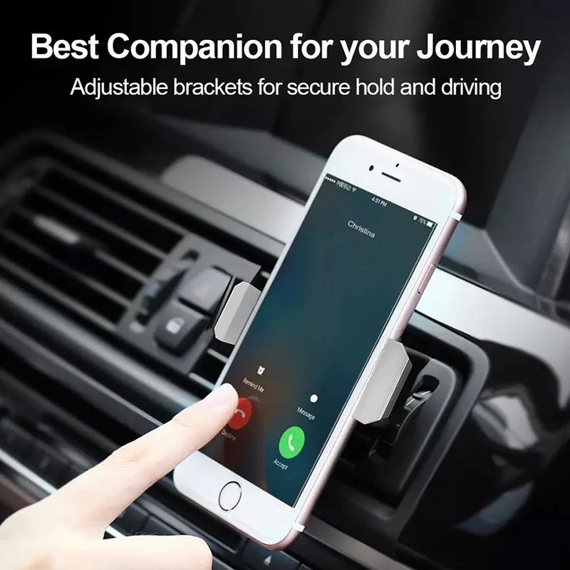 Support universel pour téléphone portable sur grille d'aération de voiture, mini support pour téléphone portable, navigation, climatisation