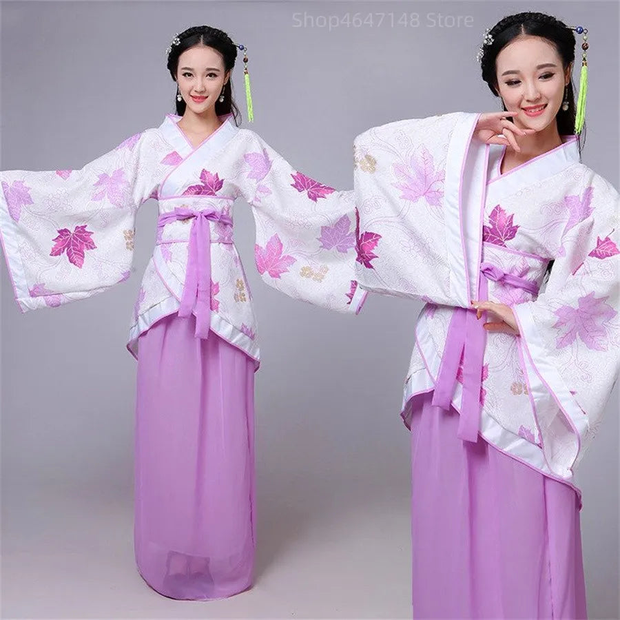 Chinese Traditional Clothing for Women Dress Hanfu Folk Dance Performance Fairy Dresses Ancient Costume Festival Outfit Retro