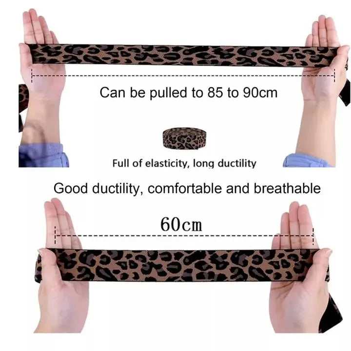 Leopard print wig grip headband, adjustable anti slip wig fixing strap, suitable for lace front wigs, comfortable elastic wig grip, suitable for women, stretchable and comfortable wig accessories for all hairstyles