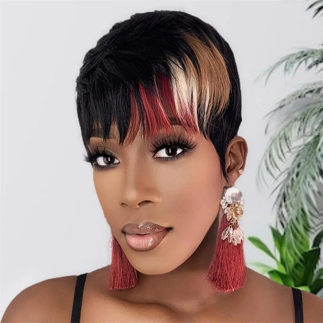 613 Red Pixie Wig