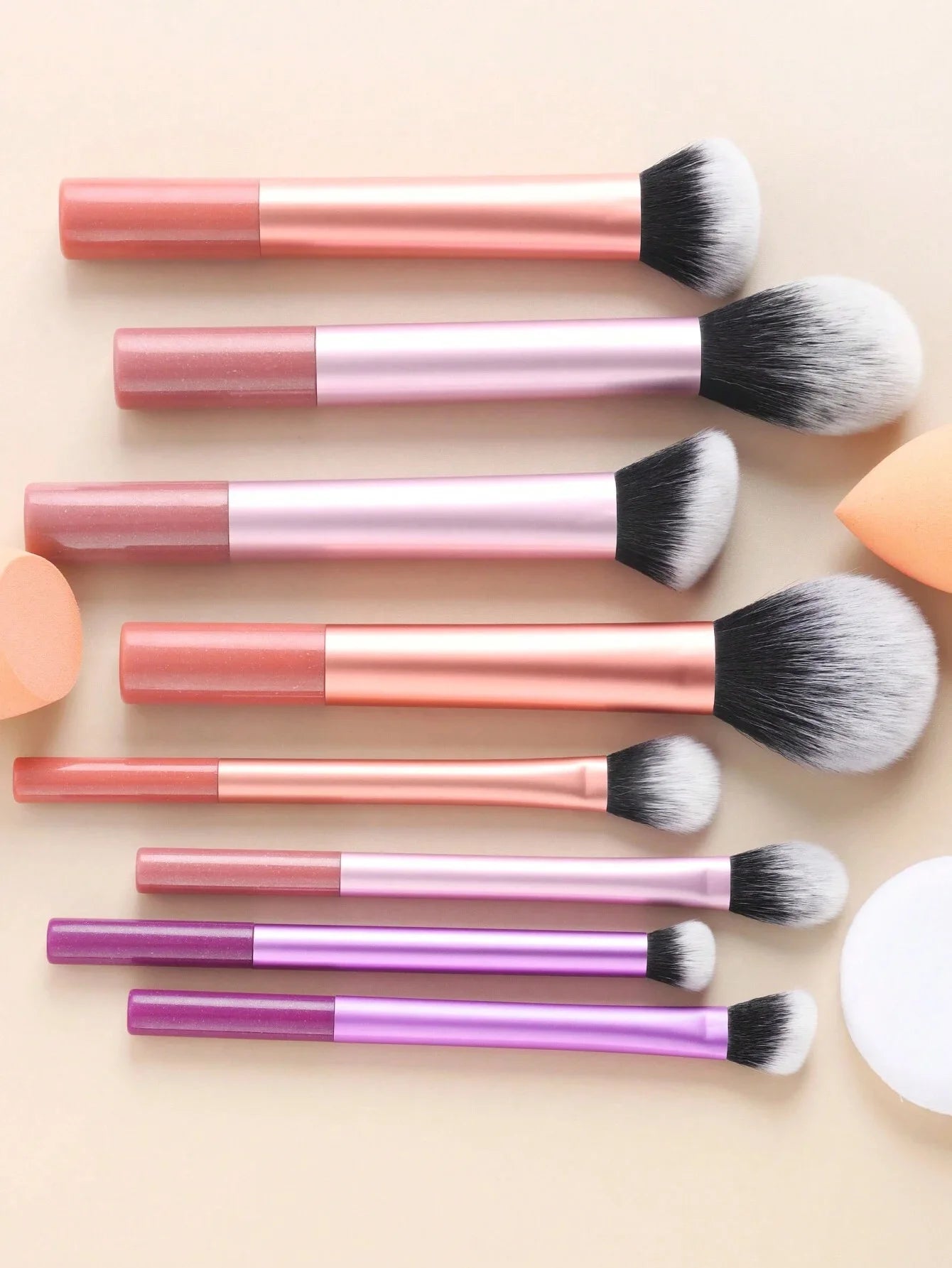 Kit de 8 pinceaux de maquillage en poils synthétiques doux, pour fond de teint, blush, fard à paupières, outils de maquillage cosmétiques