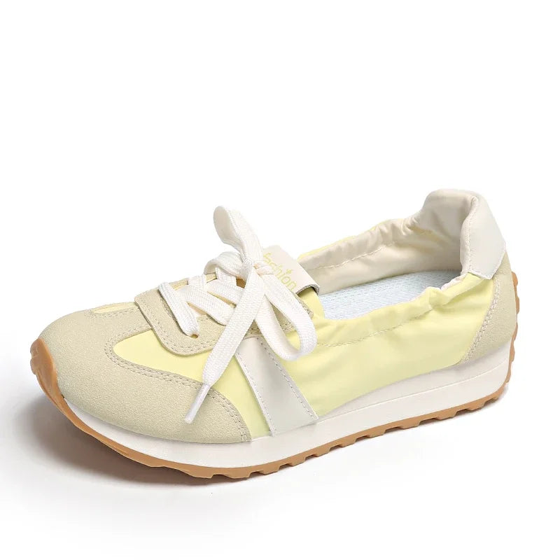 Spring and Summer Women's Casual Flat Shoes Shallow Mouth Canvas Shoes New Women's Lace-up Sports Shoes Comfortable