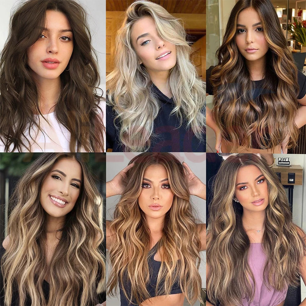 Extensiones de Cabello Ondulado Largo de Clip