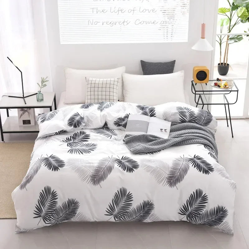 Simple Duvet Cover Single Double Queen King Size Quilt Cover Bedclothes Soft Comfort Microfiber Comforter Case No Pillowcase