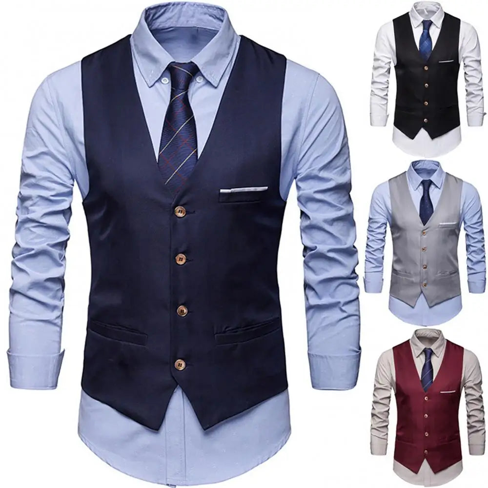 Chalecos de vestir para hombre, entallados, chaleco de traje para hombre, chaleco masculino, chaleco sin mangas casual formal de negocios, chaleco hombre