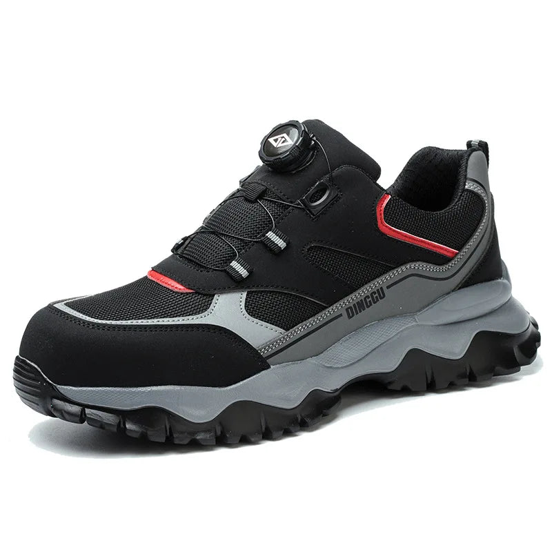 Warehouse Work Shoes for Men Shock Absorbing Anti-Smash Design,Light Sneaker Safety Shoes With Steel Toe Cap Anti-Piercing,