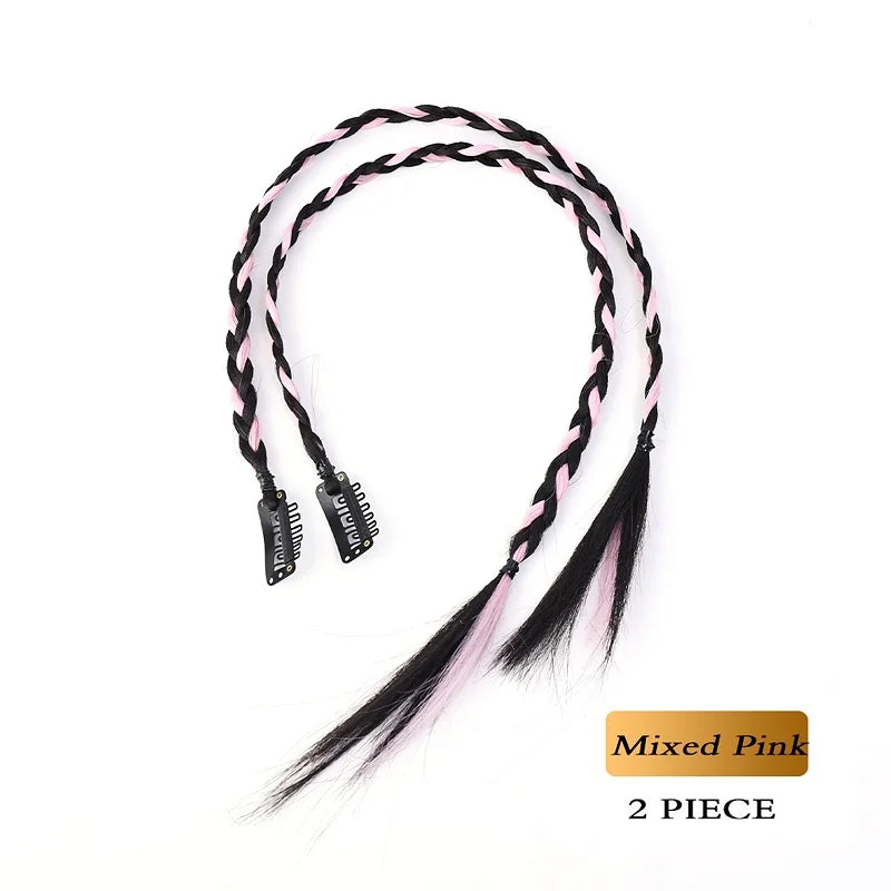 WIGSIN Synthetic 2pcs Braid Wig With Strong BB Clip Lightweight Box Braid Ponytail Hair Piece for Women