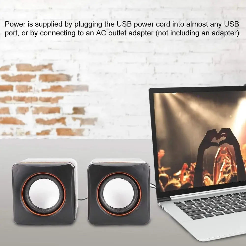 Home Laptop Mini Speaker Mini USB Powered Dual Stereo Speaker System Suitable for Multimedia Desktop Computers and Notebooks