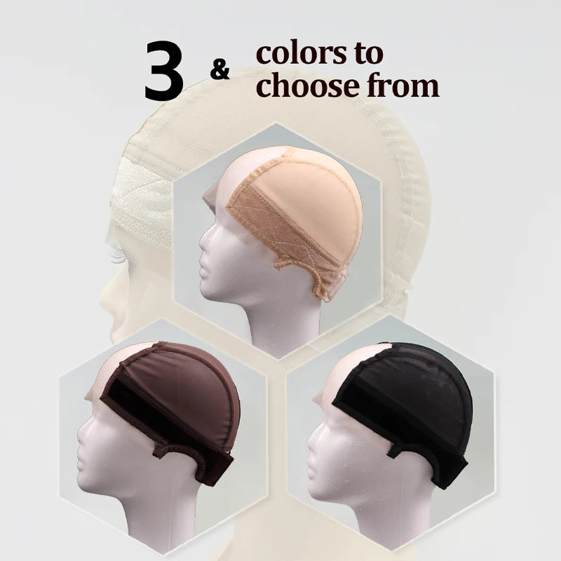 Gorro elástico de encaje para hacer pelucas de encaje frontal, transpirable y ajustable, de malla de encaje suizo de 4x5 con banda elástica de terciopelo