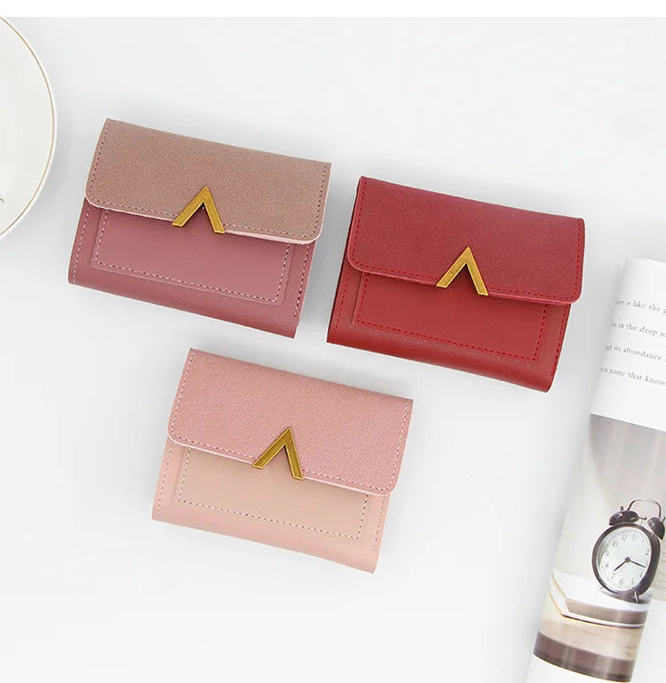 New Simple Short Women Wallets High Quality Card Holder Large Capacity Female Coin Purses  Small Card Bag Wallet For Girls