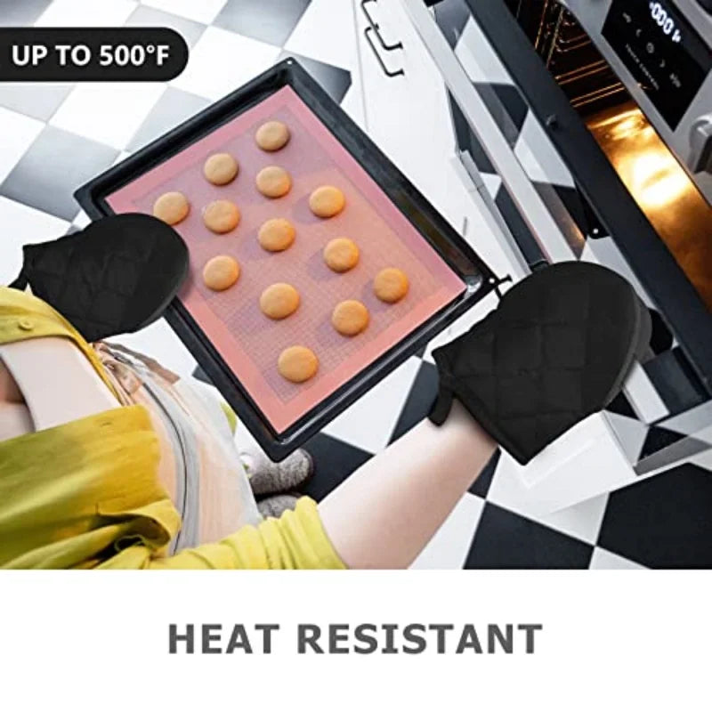 Gants de cuisine résistants à la chaleur (500 °F), gants de cuisine antidérapants pour grillades, gants de cuisine sûrs pour la cuisine