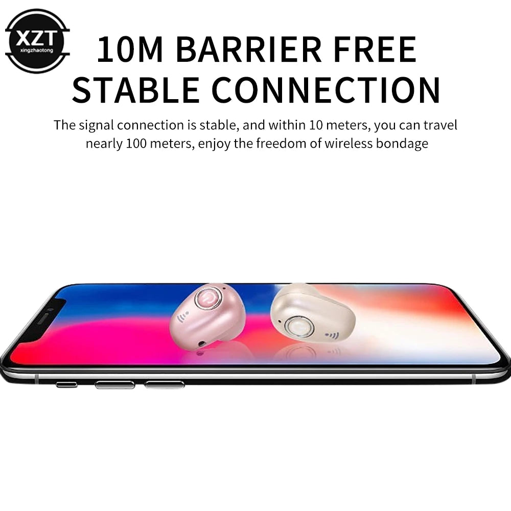 Mini Invisible Ture Wireless Earphone Bluetooth Headphone Handsfree Hifi Stereo HD Call Headset TWS Earbud With Microphone