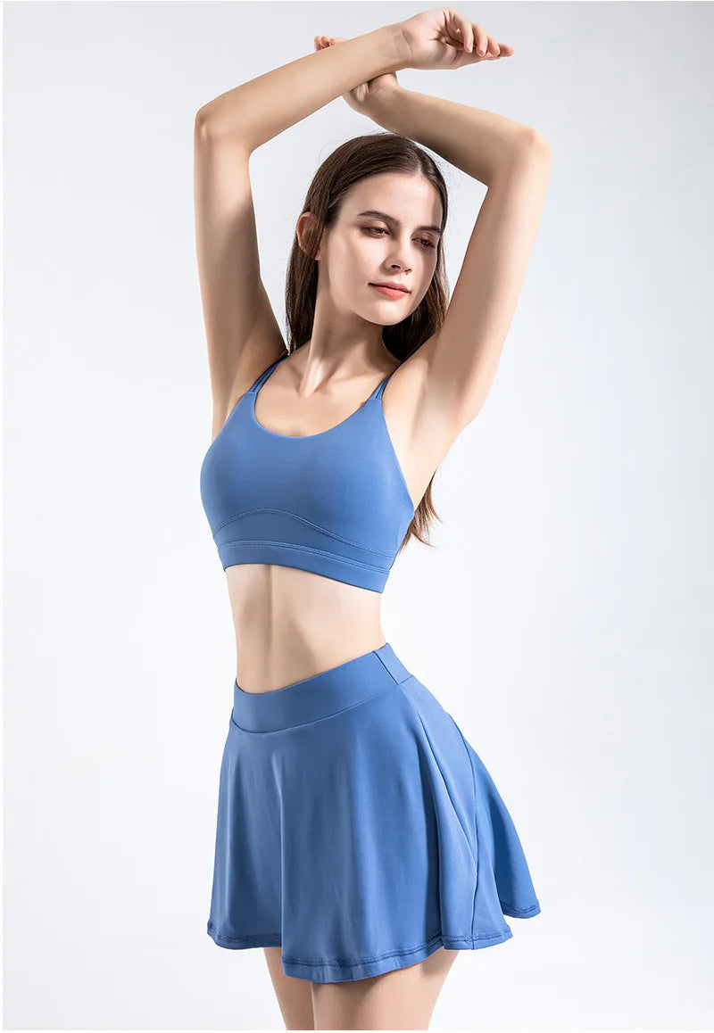 Shorts Skirts for Women High Waist Breathable Shorts Sweat Bras Security Sports Womens Skirts Gym Yoga Fitness Tennis Sportswear