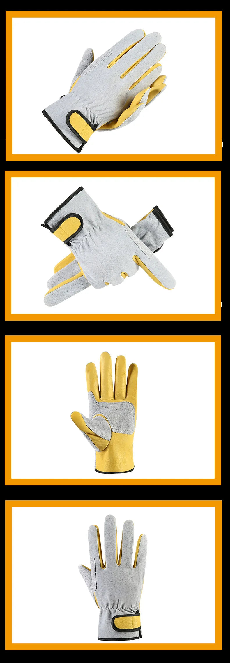 Work Gloves Leather Workers Work Welding Safety Protection Garden Sports Motorcycle Driver Wear-resistant Gloves Heat Insulation
