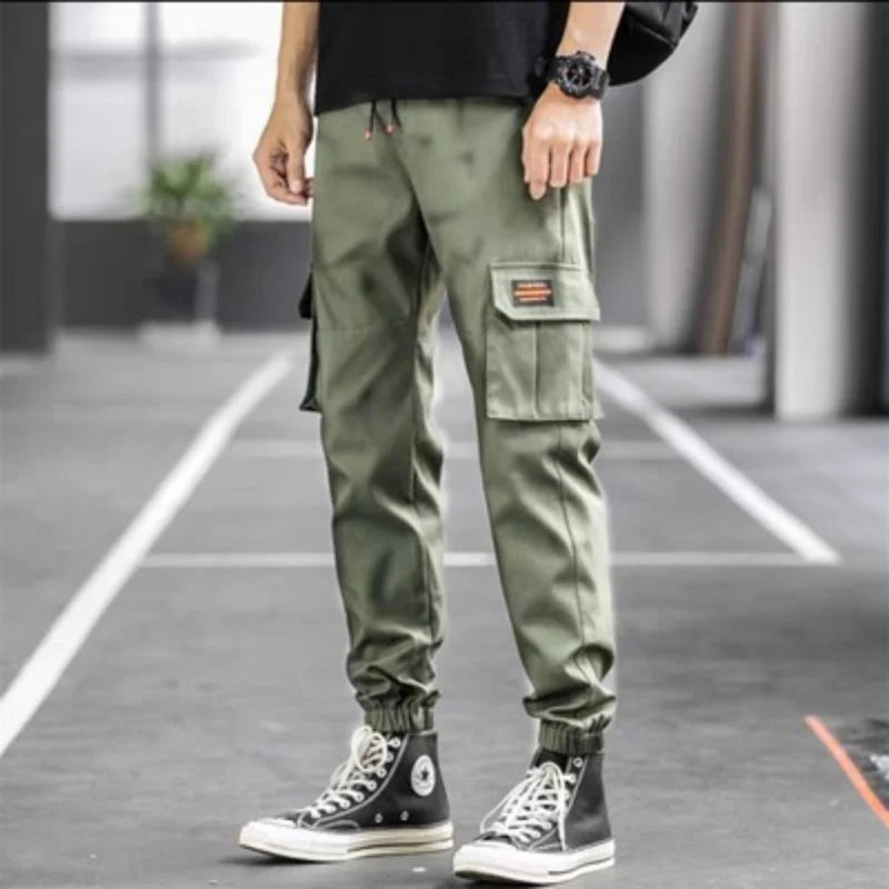 New workwear pants for men, spring and autumn fashion brands, leg binding pants, casual pants, American plus size loose Ha
