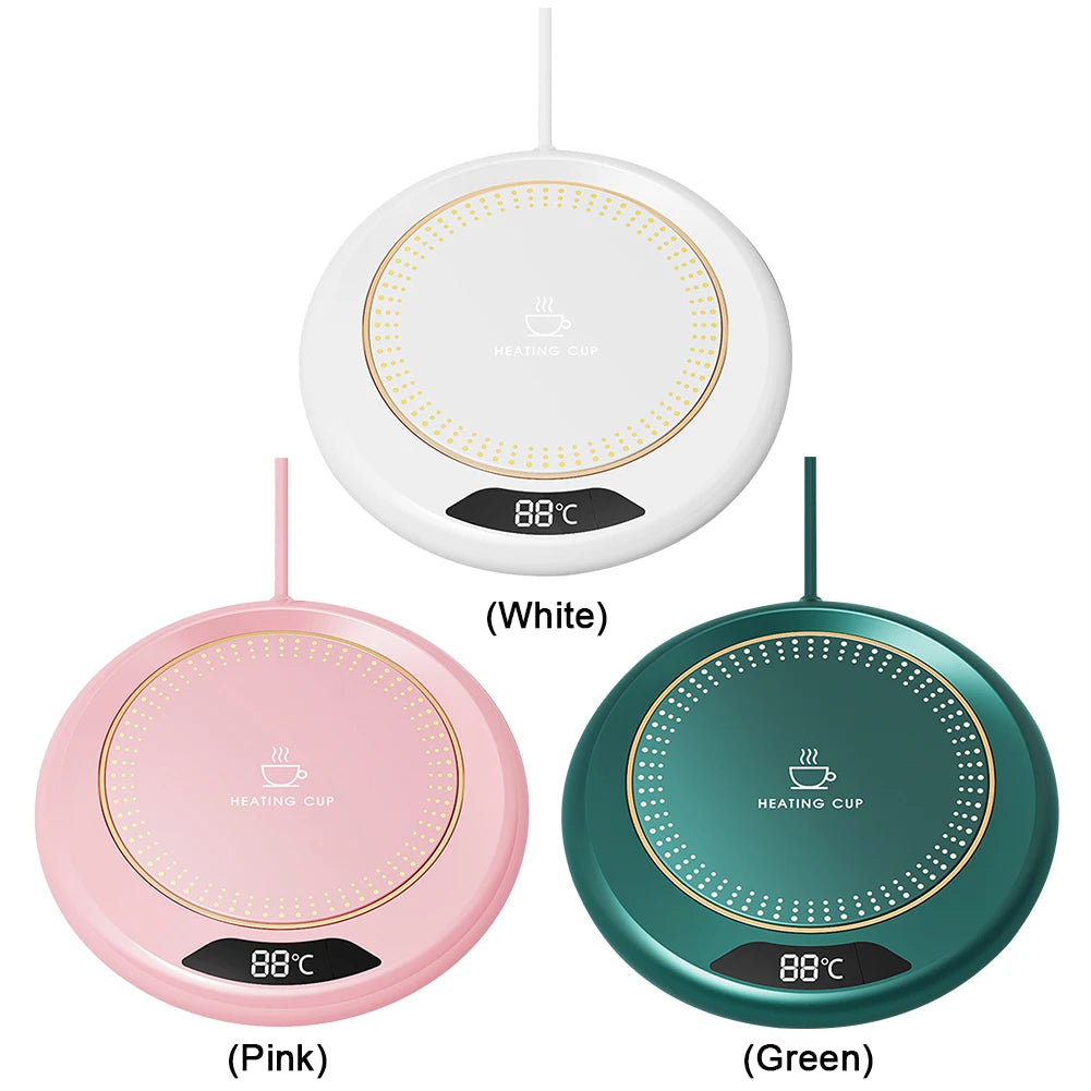 Calentador de tazas USB, posavasos calefactor para tazas de café, 3 ajustes de temperatura, placa térmica termostática, almohadilla térmica para leche, té, agua, calentador de tazas