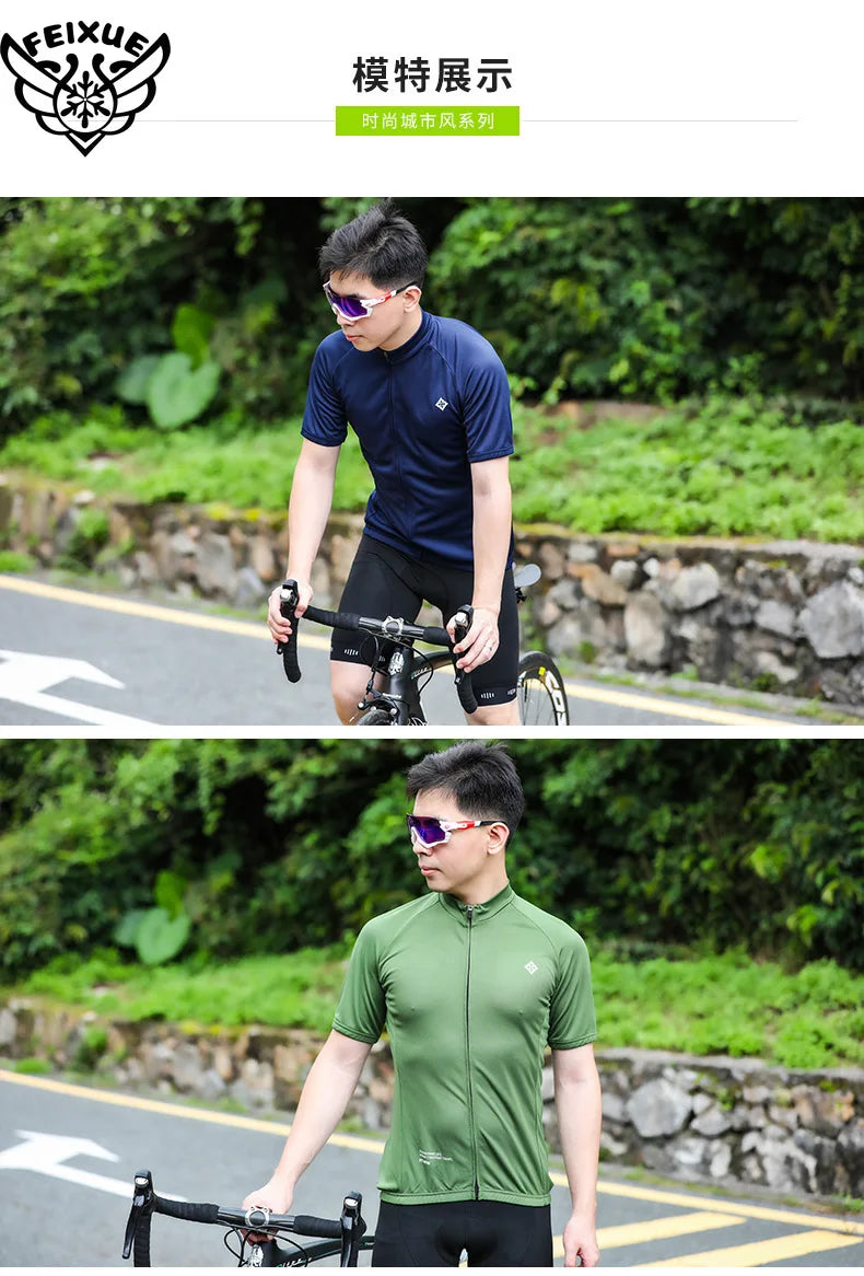 Maillot de Ciclismo para Hombre Transpirable Ropa de Bicicleta Sólido con Bolsillos Camiseta Superior de Ciclismo para Hombres Ropa de Ciclismo de Montaña