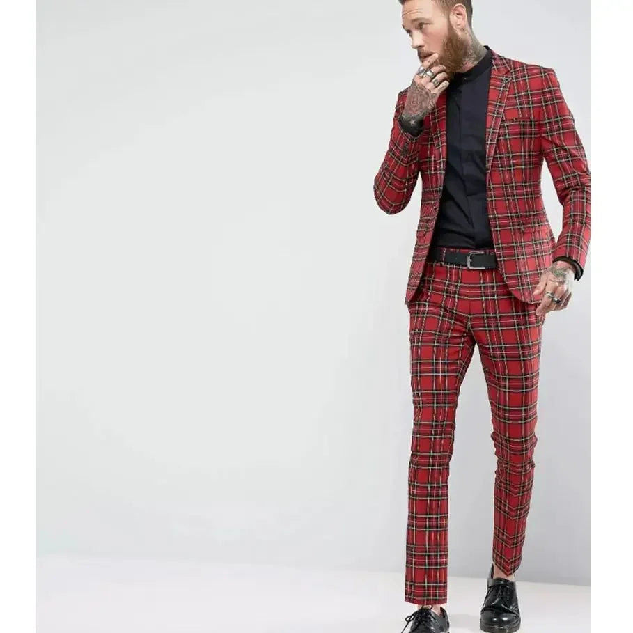 High Quality Men Suit Two-pieces(Jacket+Pants) New Fashion Formal Groom Wedding Prom Banquet Male Clothing