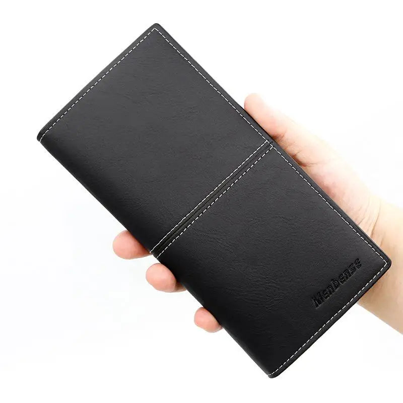 Fashion Business Retro Simple Men's Long Wallet Multi Card Holder Large Capacity Plus Wrap Long Wallet Daily Commuter Wallet