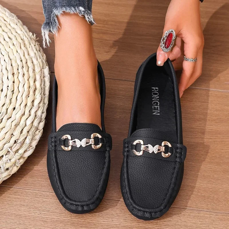 Women's Casual Slip on Mary Jane Shoes Spring Autumn New Fashion Round Toe Solid Soft Sole Flat Loafers Zapatos De Mujer