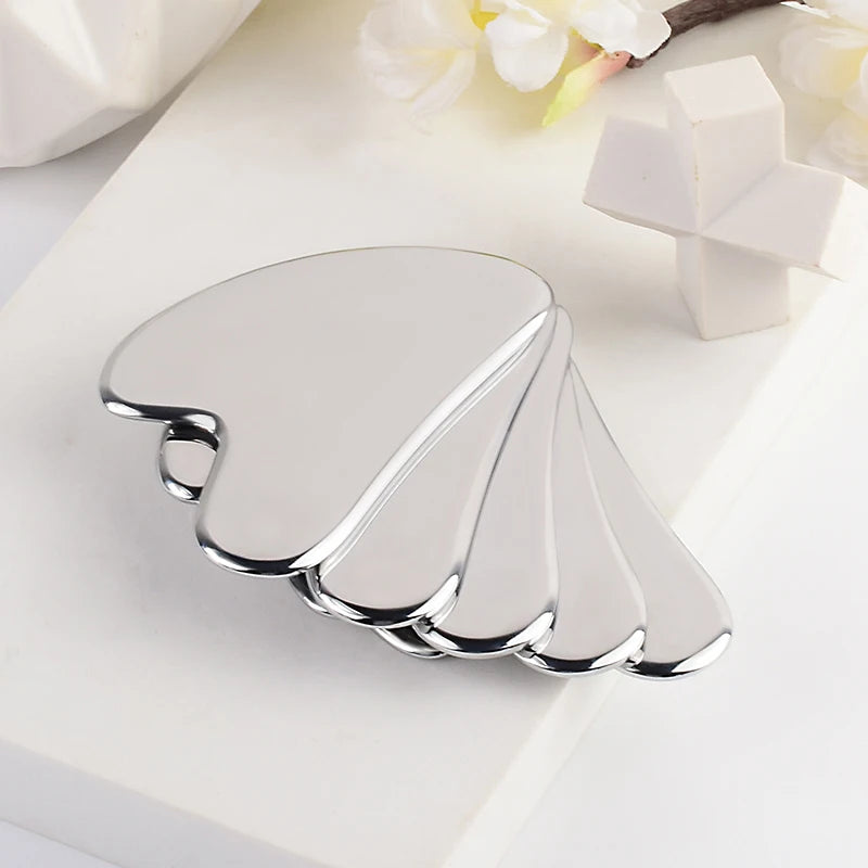 Stainless Steel Facial GuaSha Scraping Face Care Lifting Massage Tools Anti Wrinkle Skin Tighten Cooling Cellulite Massager Tool