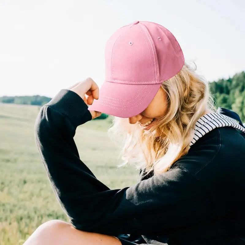 Women Ponytail Hat Cotton Baseball Caps Ponytail Adjustable Baseball Hat High Messy Bun Trucker Hat Blank Breathable Sun Hats