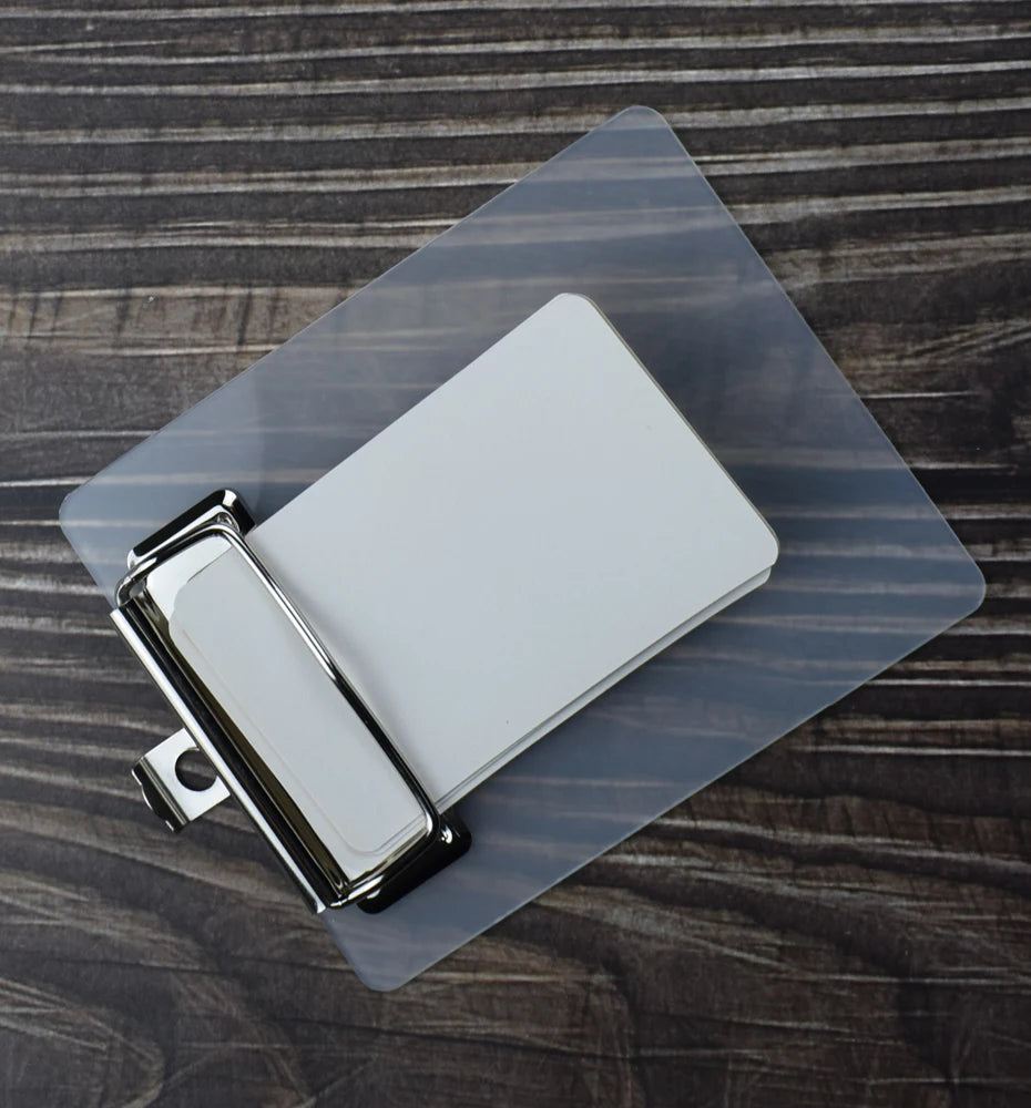 1pc Mini Transparent Clipboard Small File Folder Organizer Writing Pad Paper Holder Clip Board Stationery Office School Supplies