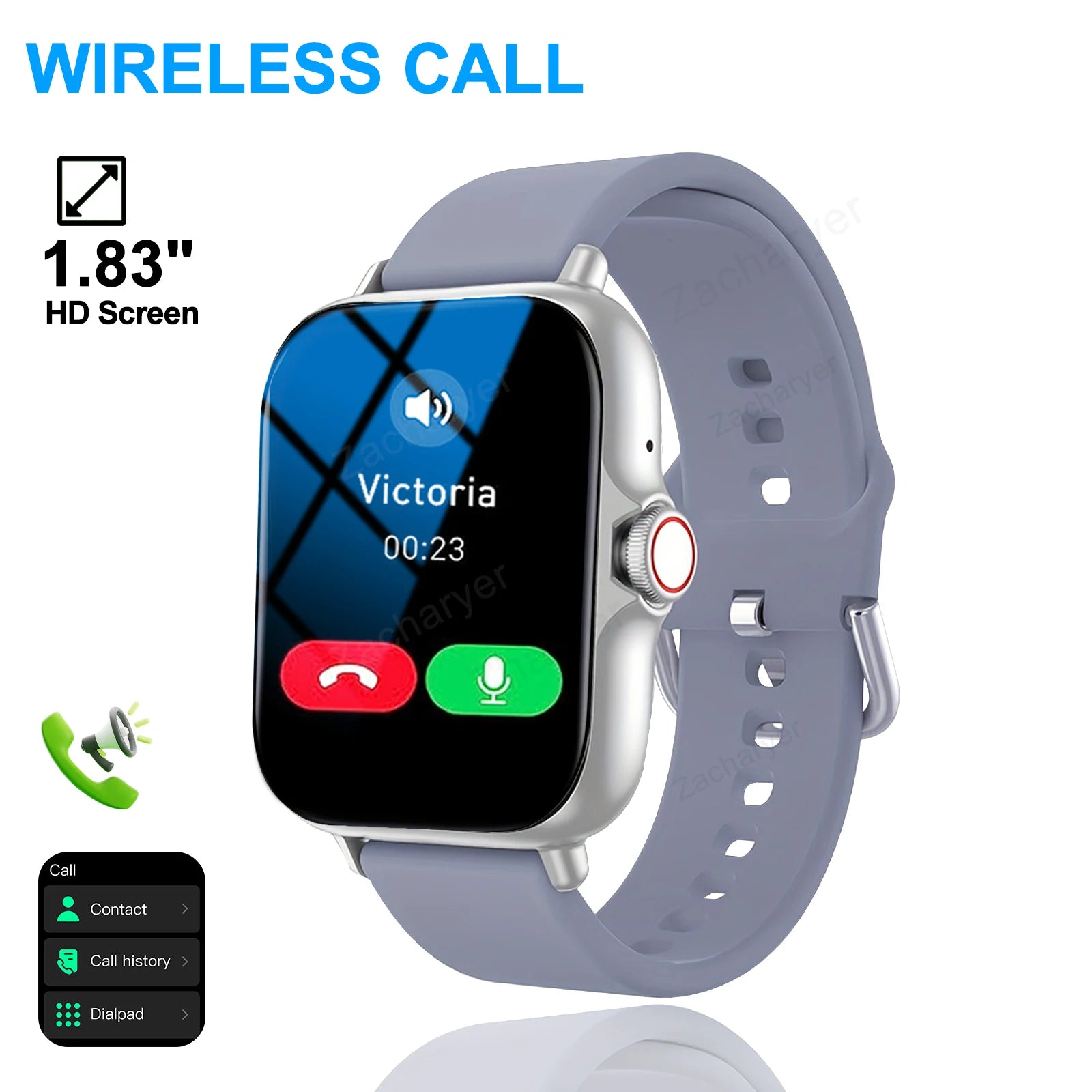 Reloj inteligente, llamadas/marcación inalámbricas, varios recordatorios de aplicaciones, adecuado para hombres y mujeres, relojes deportivos, para iPhone/Android