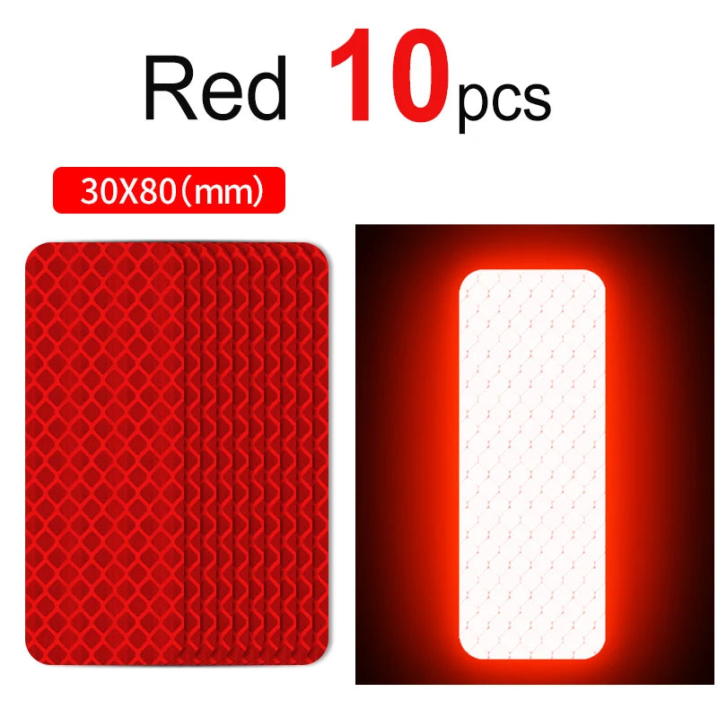 10~60pcs Bicycle Reflective Stickers Secure 30x80mm Warning Strip Car Motorcyle Night Saftety Mark Bicycle Rim Frame Reflector