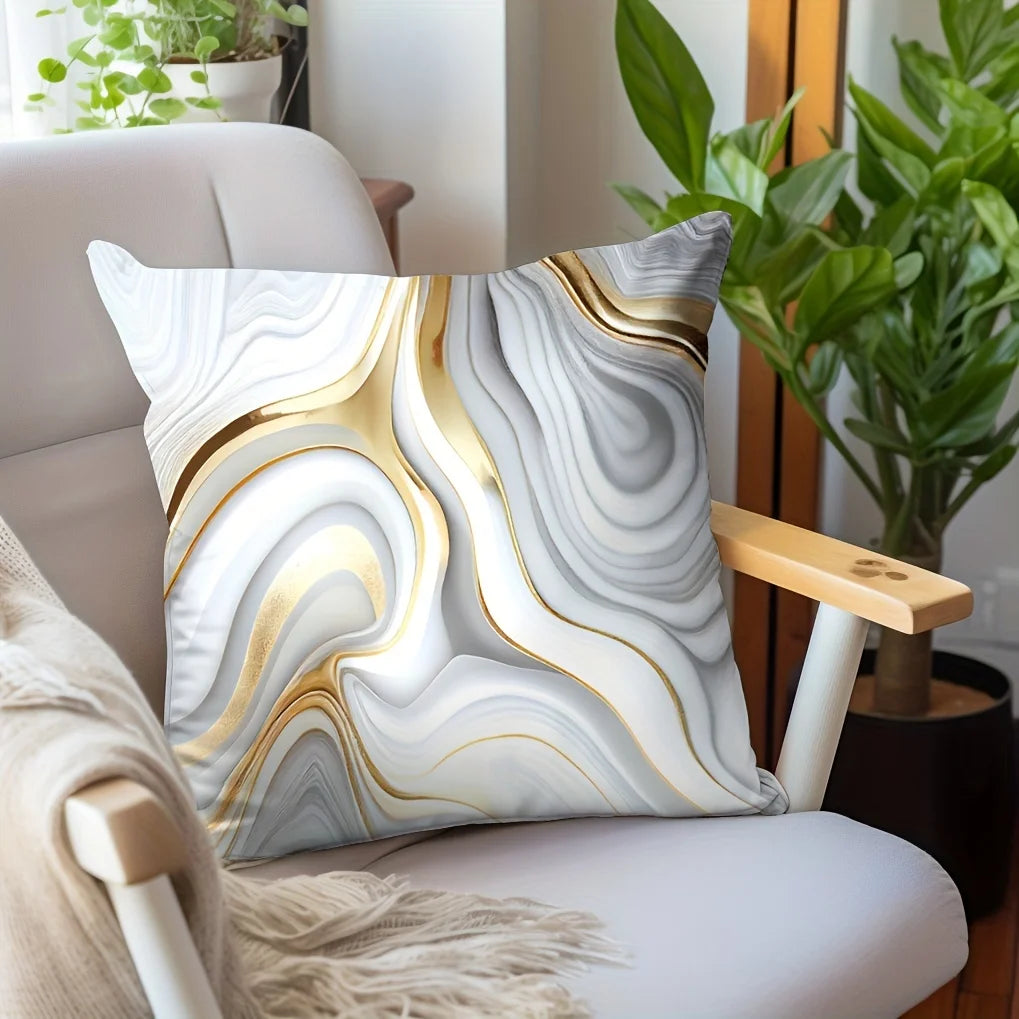 Funda de cojín con textura de mármol – Moderna, elegante y suave al tacto