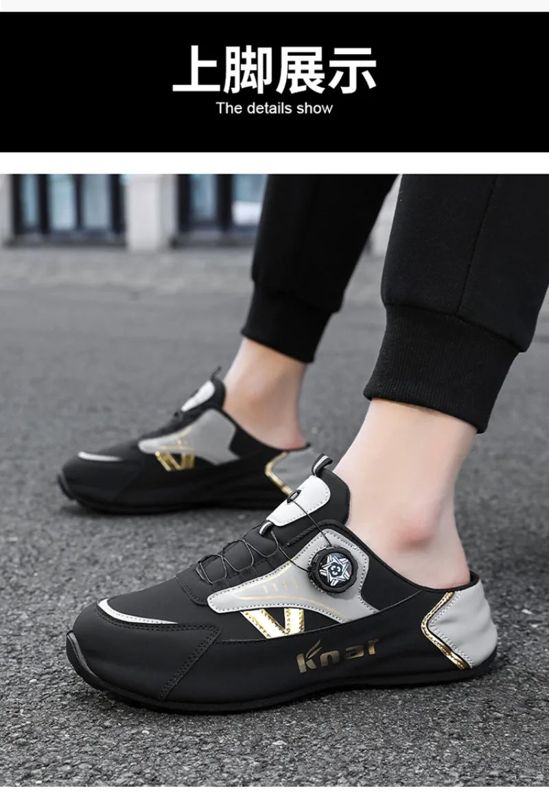 Zapatos de Hombre Moda Verano Suela Blanda Medias Pantuflas Casuales Versátiles Zapatos de Hombre de Moda Tendencia Zapatos Baotou para Exteriores