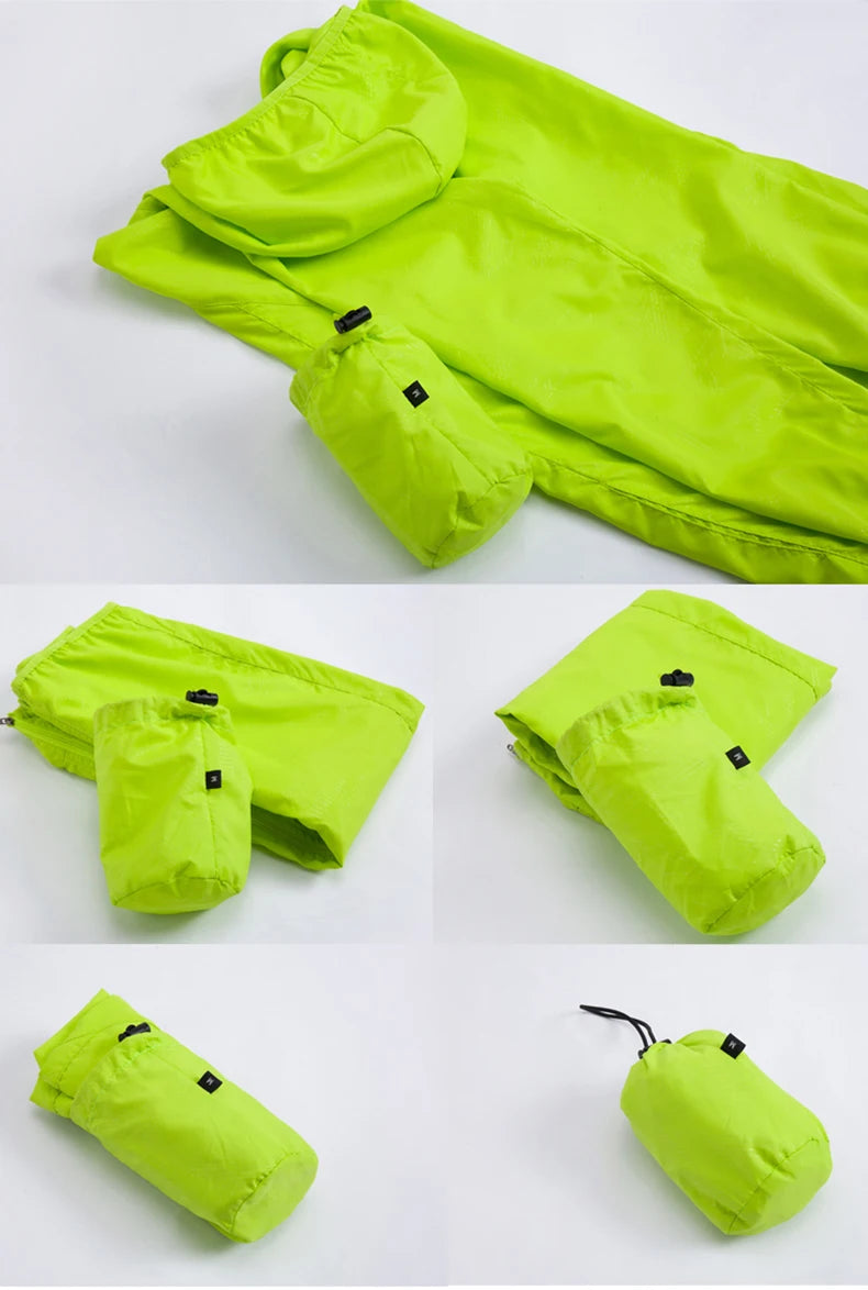JNLN Men Women Hiking Jackets Waterproof Sun Protective Windbreaker Unisex Camping Climbing Outdoor Rain Coat Portable Clothes