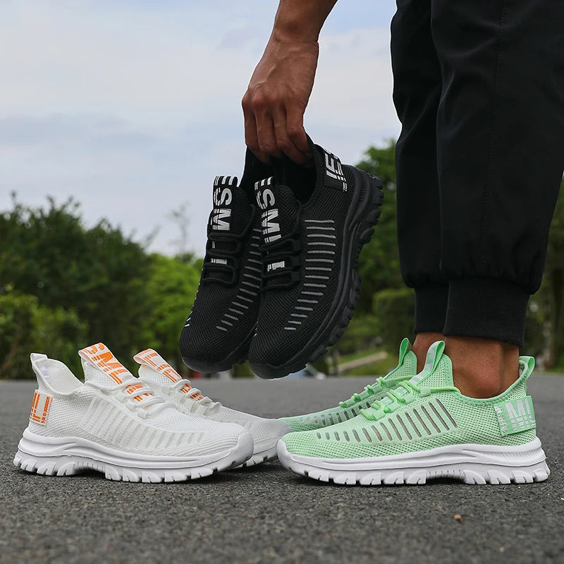 Summer Sneakers for Men Breathable Athletic Lightweight Outdoor Running Sports Shoes Walking Vulcanized Shoes Tenis Para Hombre