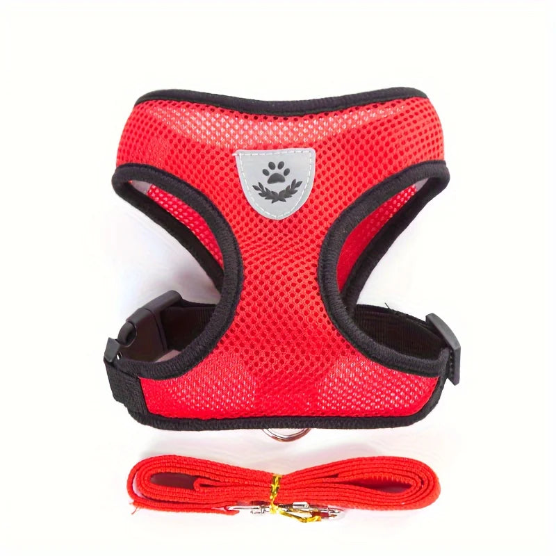 Arnés Ajustable para Gatos, Malla Transpirable Antiescape con Chaleco Reflectante y Correa de 1.5 m - Seguro, Duradero para Aventuras al Aire Libre