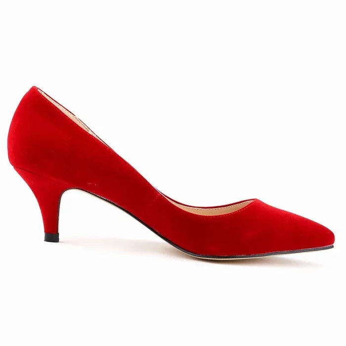 Spring And Autumn Women Shoes High Heels Solid Color Breathable Non Slip Sole Latex Insole Work Wedding Shoe Large Size
