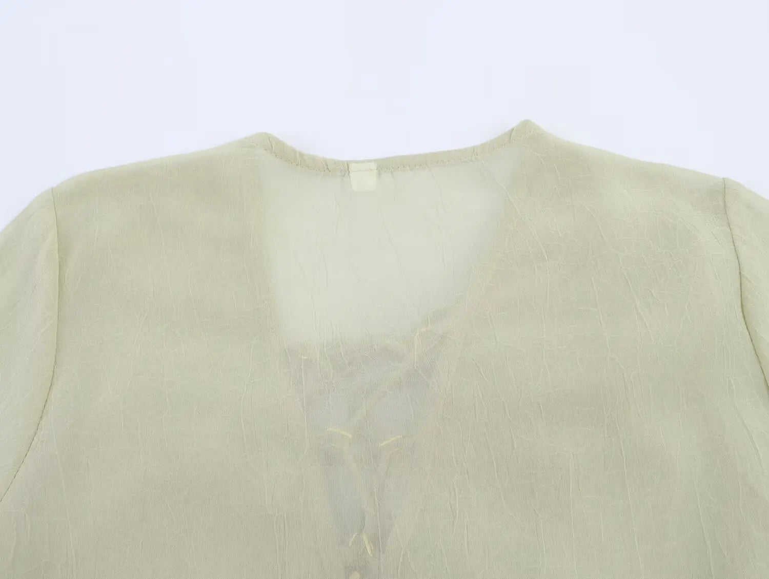 New Women's Clothing European and American Style Fashion Design Layered Decoration Translucent Shirt