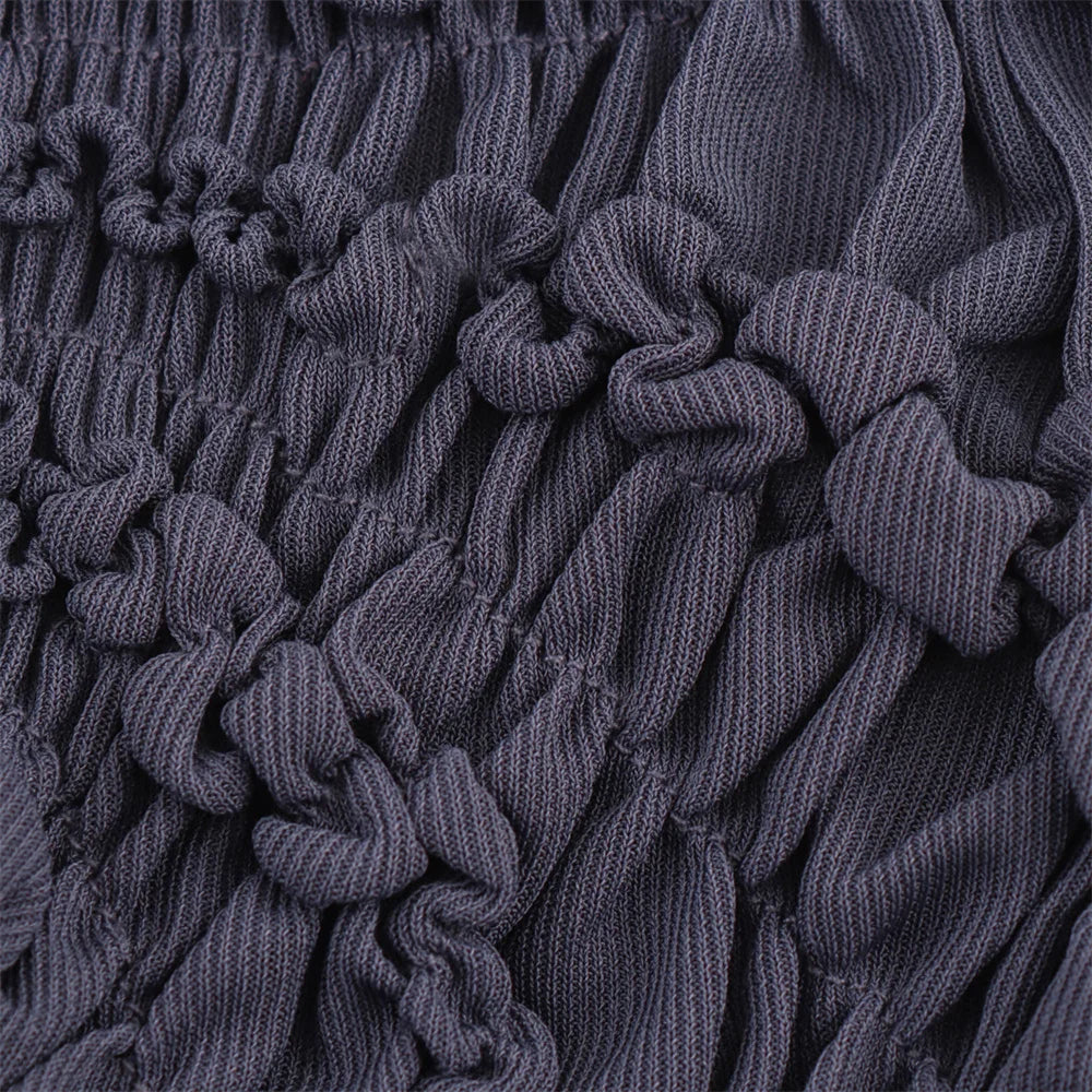 New women's clothing casual elegant European and American style design sense simple pleated decoration asymmetric dress