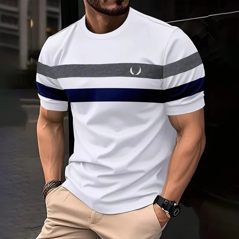 3D Color Block Stripe T-Shirt
