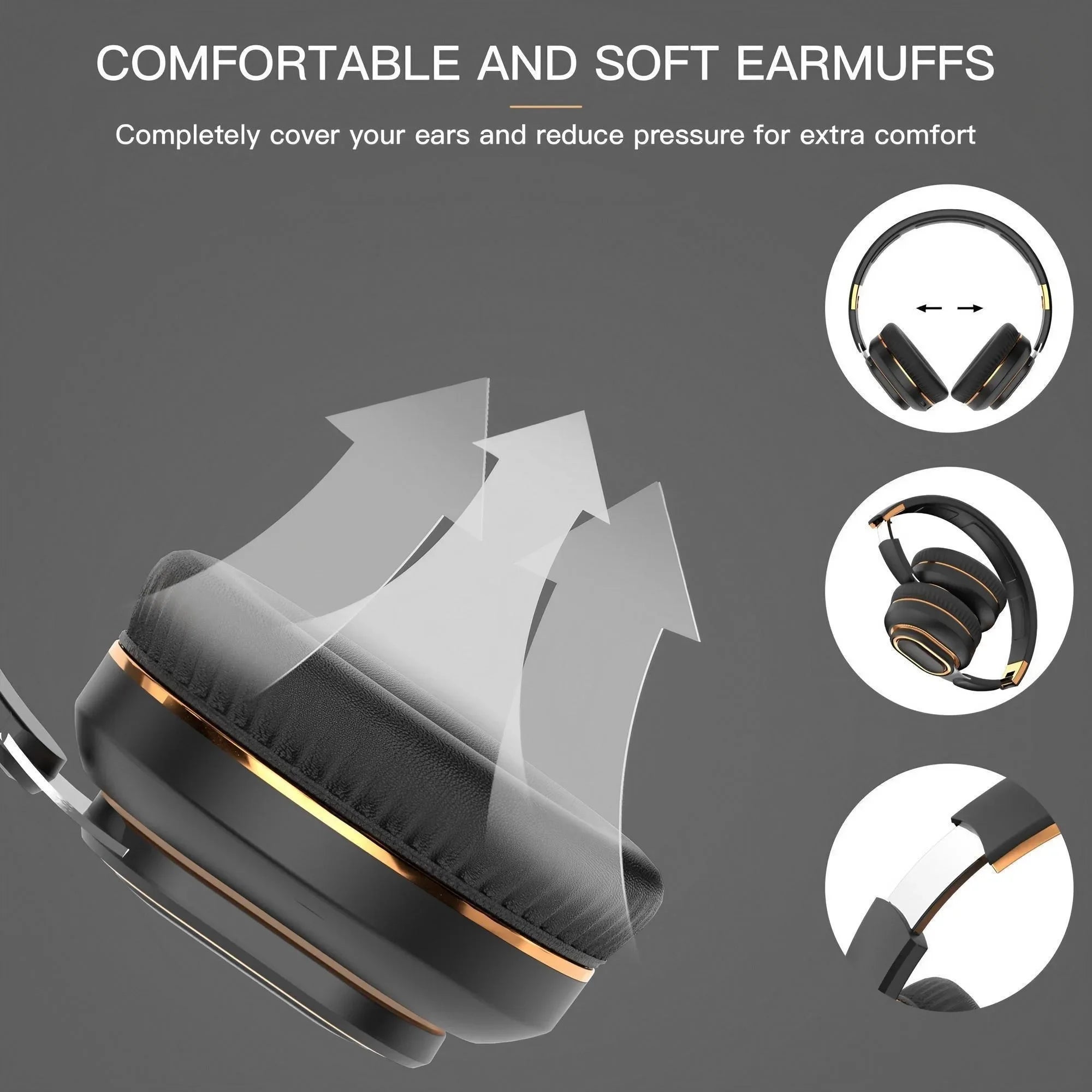 Wireless Gaming Headset with Microphone HiFi Sound Immersive E-Sports Audio for PC Music Enjoyment and Portable Wireless Use